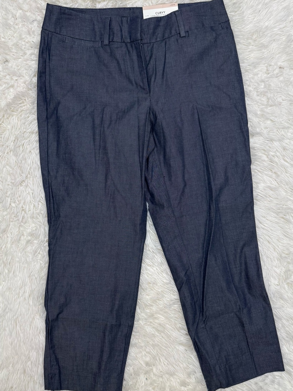 Ann Taylor Navy Crop Length Pants - 4P Curvy Fit
